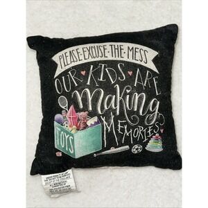 Throw Pillow Khaki Black 10" X 10" Primitives By Kathy Kids Making Memories